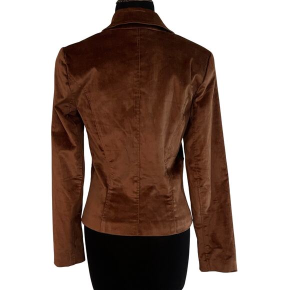 Cache Brown Thin Corduroy Lined Suit Jacket Top New Front Button NWT $178 - Picture 4 of 8
